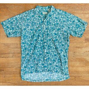 Vintage Mens LL Bean Hawaiian Shirt Size Large Tall 1980s Fruit Print Cotton